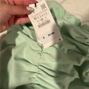 ZARA strapless top lime green, never worn with tags